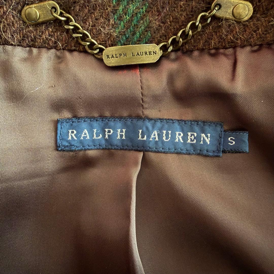 【極美品】【希少】ラルフローレン　ブルゾン　ファー　アルパカ　チェック柄　S