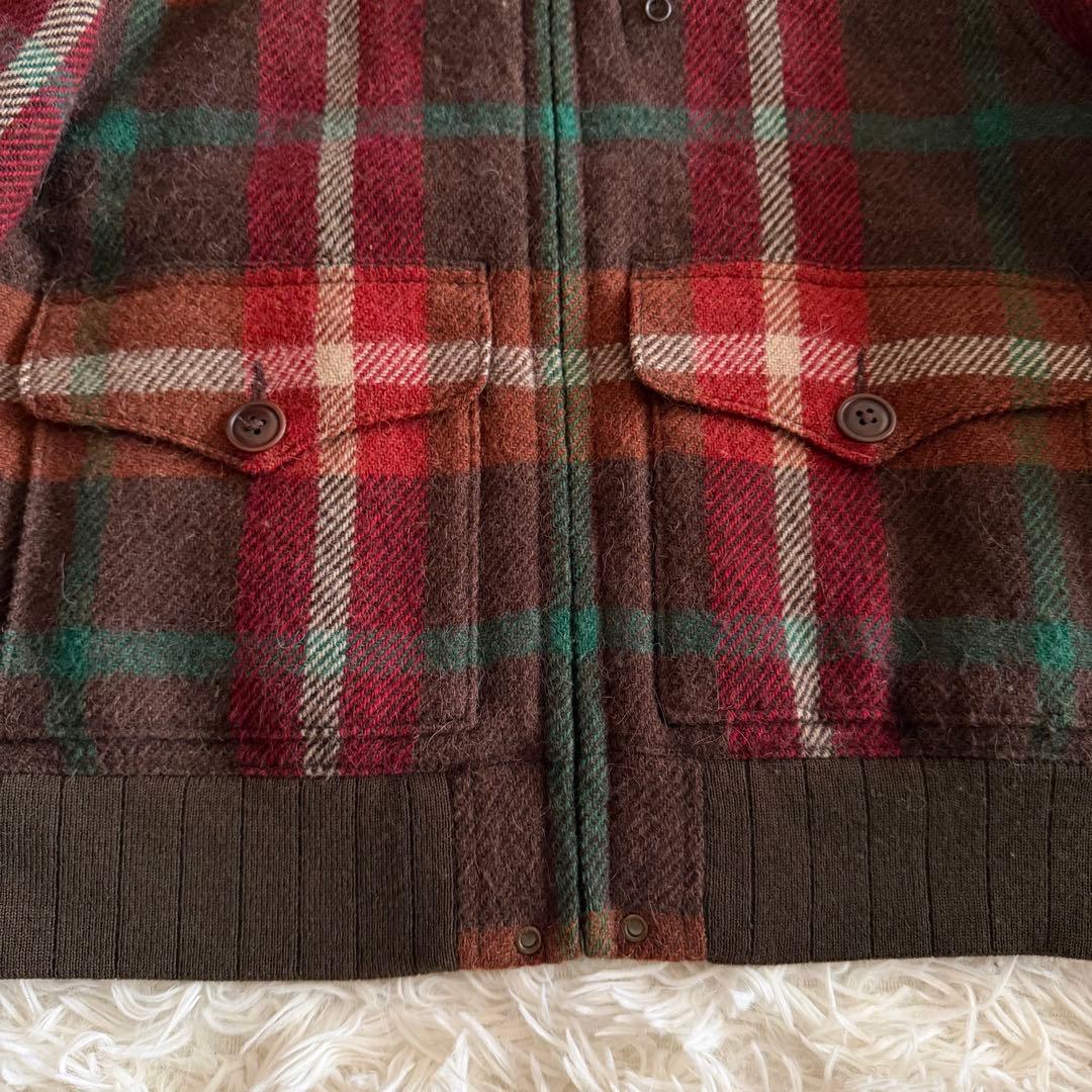 【極美品】【希少】ラルフローレン　ブルゾン　ファー　アルパカ　チェック柄　S
