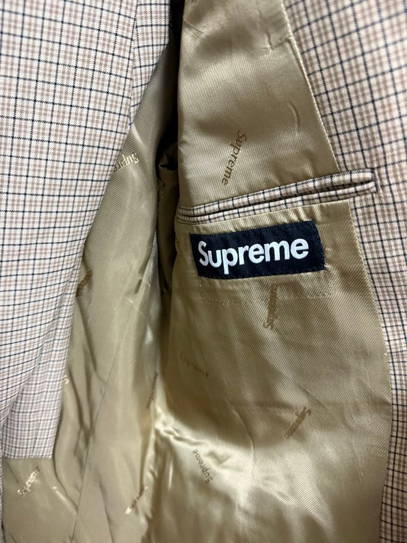 19ss Supreme Plaid Suit Tan M スーツ