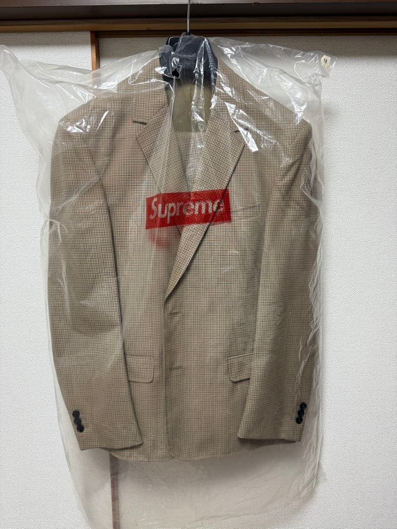 19ss Supreme Plaid Suit Tan M スーツ