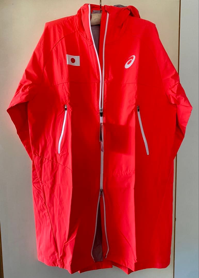 レインコート 雨具 asics L メンズ JAPAN 日本代表 カッパ 未着用