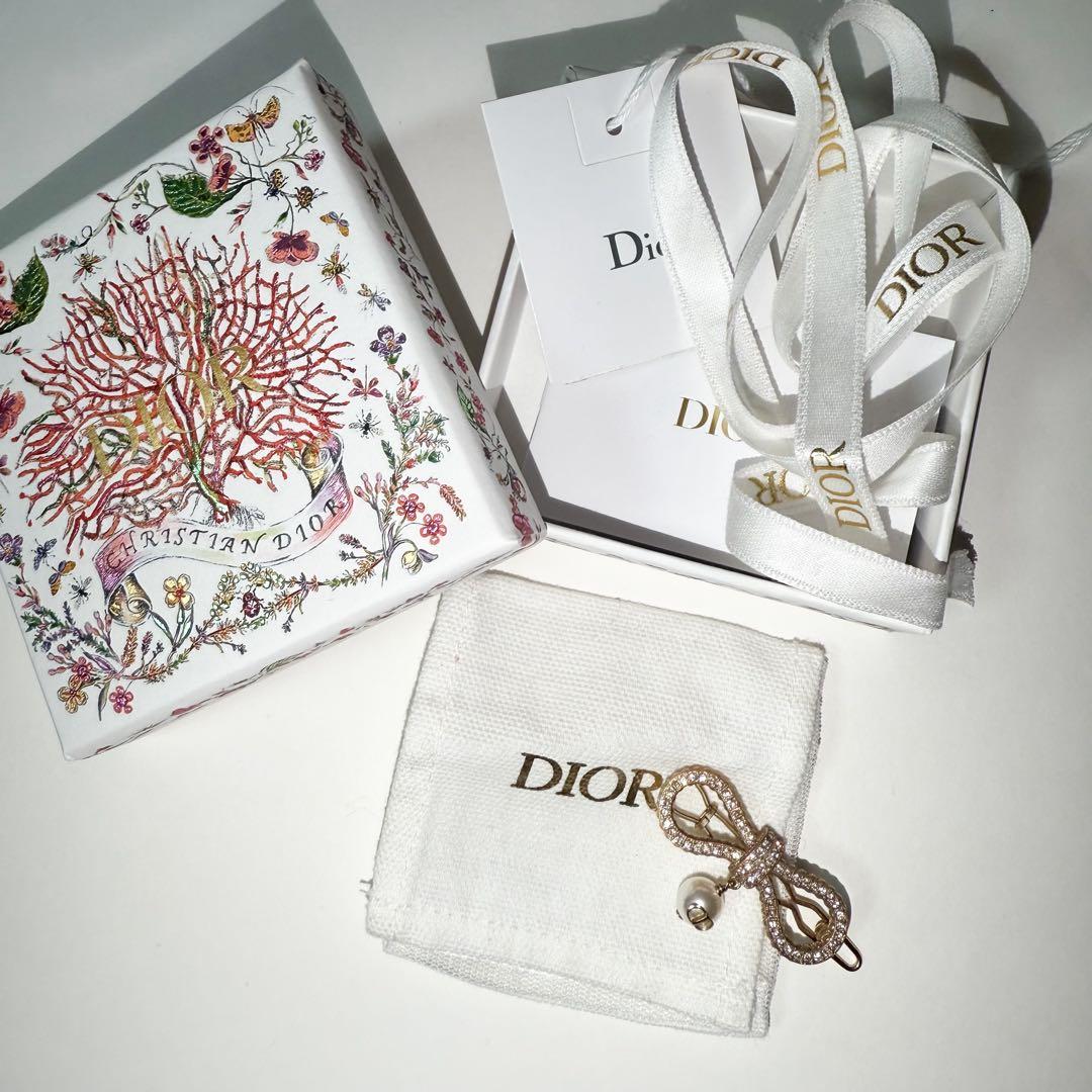 Le Nœud de Dior バレッタ メタル・レジンパール・クリスタル