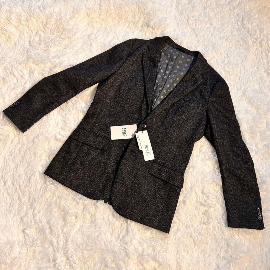 新品タグ付き✨️タケオキクチ BISHU 尾州生地 ヘリンボーン調 ジャケット L
