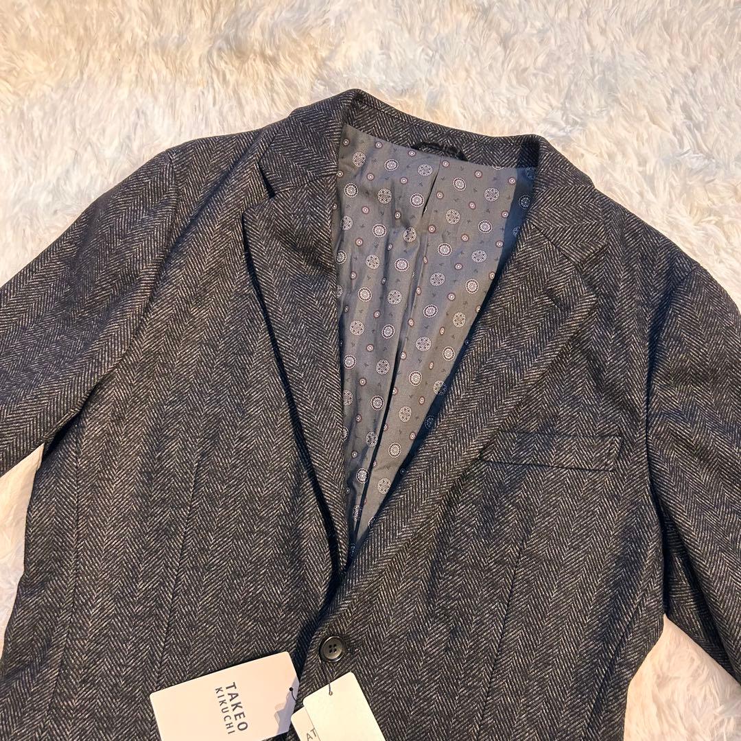 新品タグ付き✨️タケオキクチ BISHU 尾州生地 ヘリンボーン調 ジャケット L