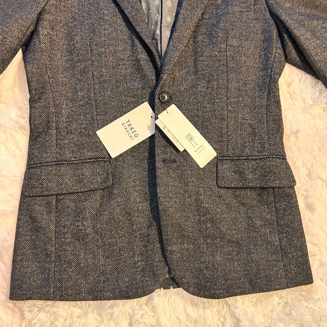 新品タグ付き✨️タケオキクチ BISHU 尾州生地 ヘリンボーン調 ジャケット L