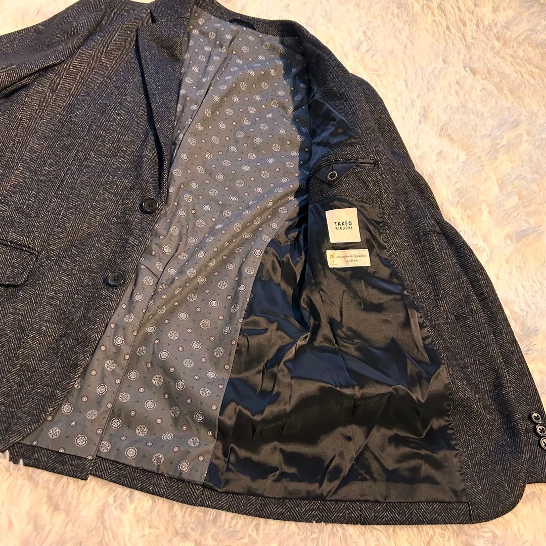 新品タグ付き✨️タケオキクチ BISHU 尾州生地 ヘリンボーン調 ジャケット L