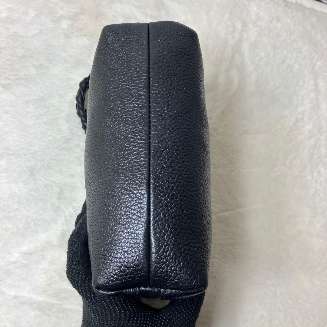 ジャンニキャリーニ✨アリファ S 2way ショルダーバッグ 黒 シボ革 レザー