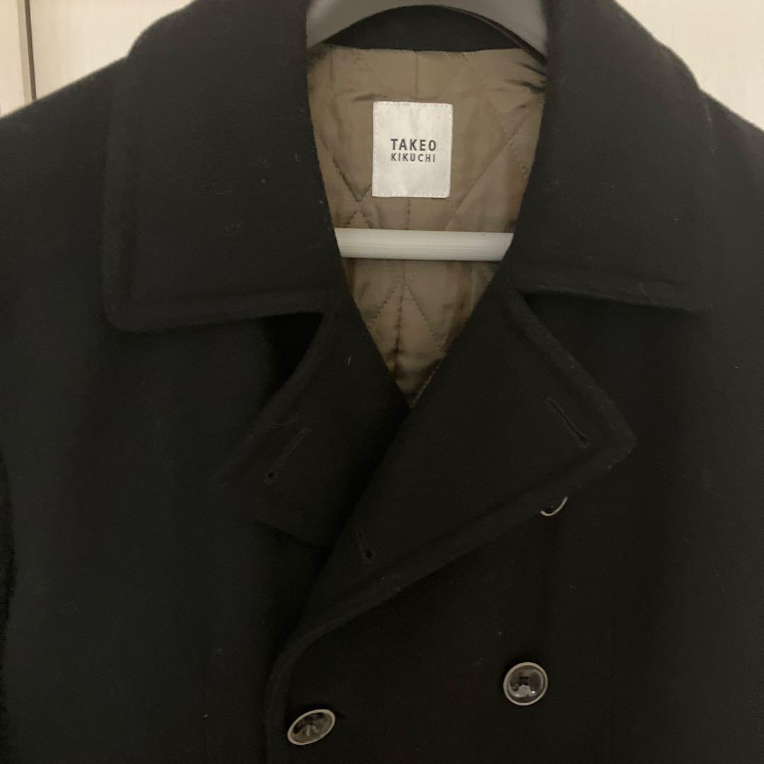 TAKEO KIKUCHI ブラック ピーコートＬＬ