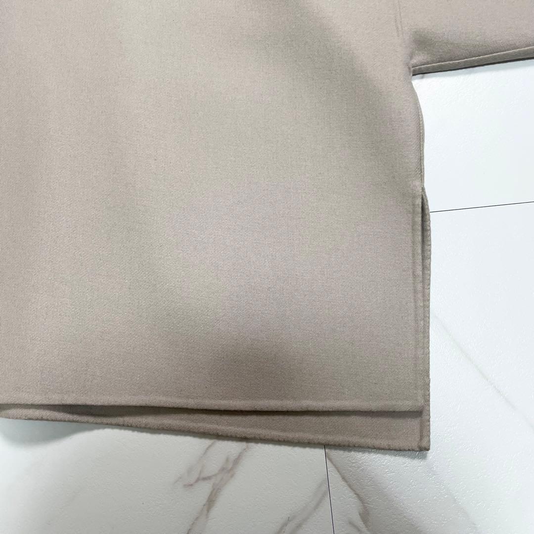 アドーア ライトリバーノーカラージャケット ボックスシルエット ウール 38