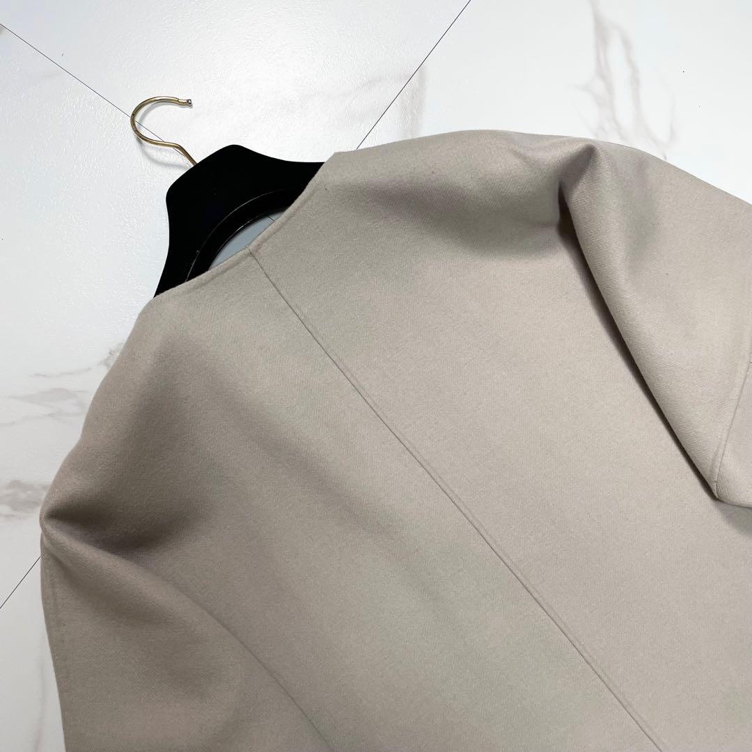 アドーア ライトリバーノーカラージャケット ボックスシルエット ウール 38