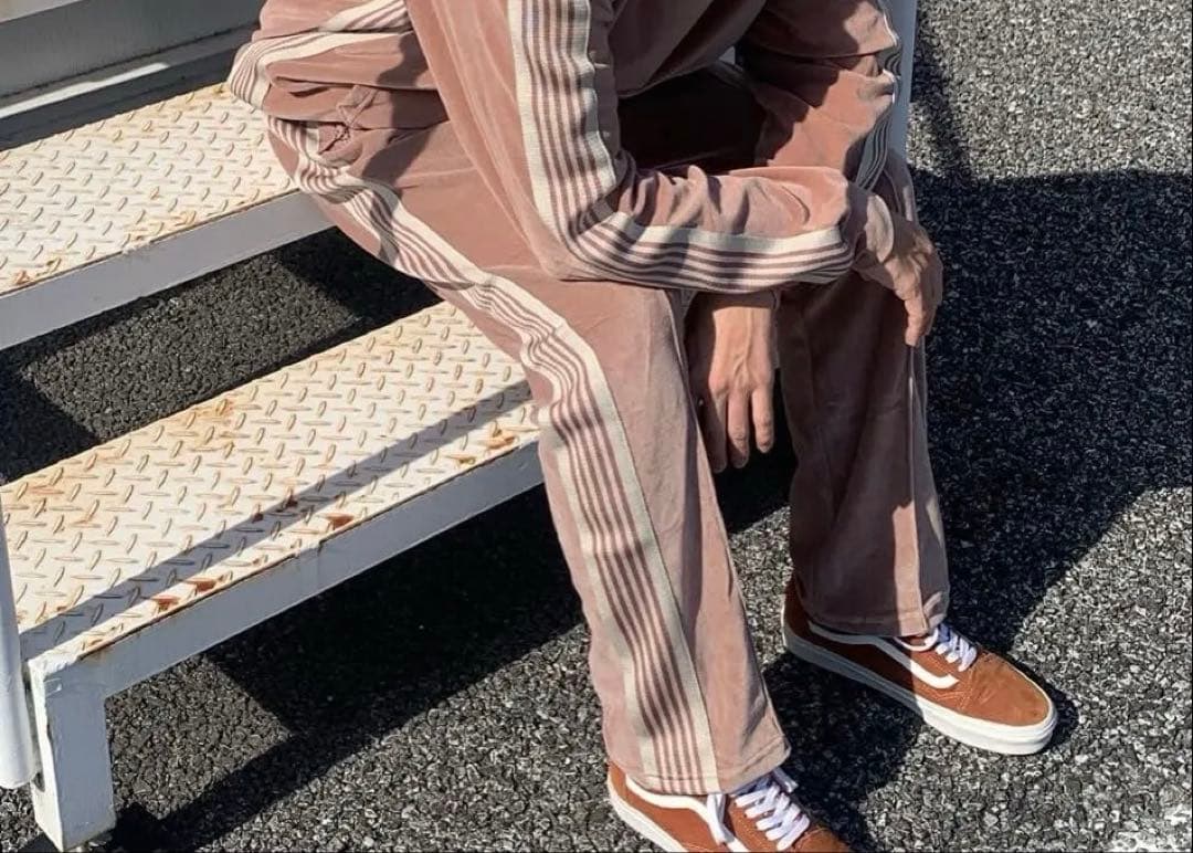 needles トラックパンツ　ベロア　ピンクベージュ　着用2回　美品