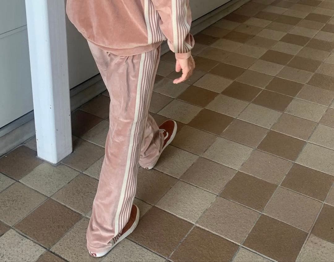 needles トラックパンツ　ベロア　ピンクベージュ　着用2回　美品