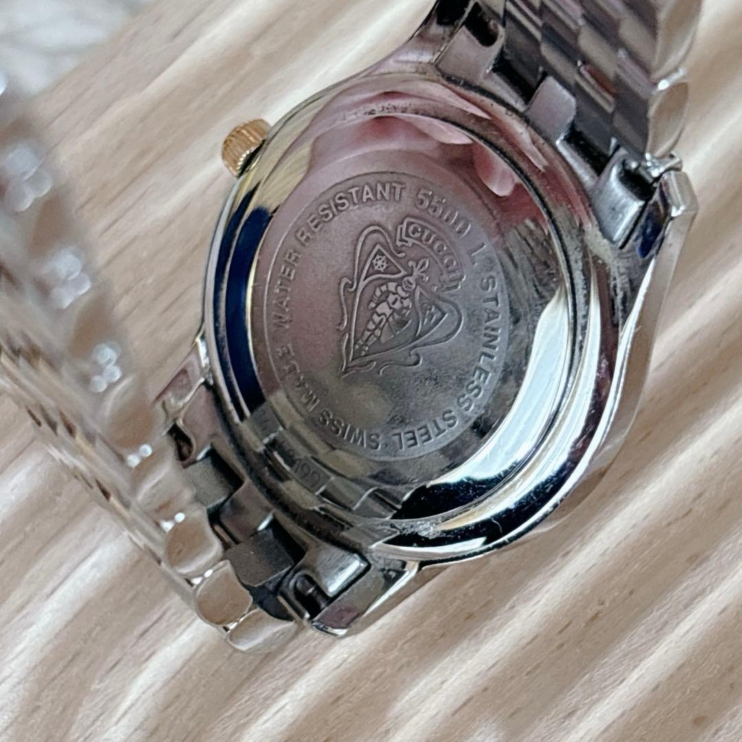 GUCCI ラウンドフェイス コンビ 腕時計　希少ピンクシェル