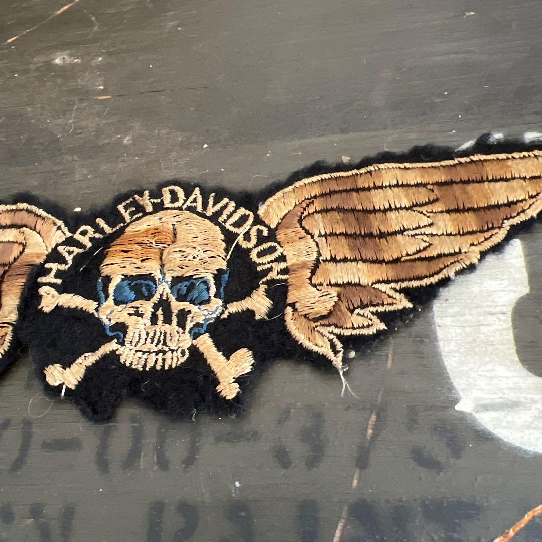 60年代　ビンテージハーレーワッペン　Harley-Davidson スカル