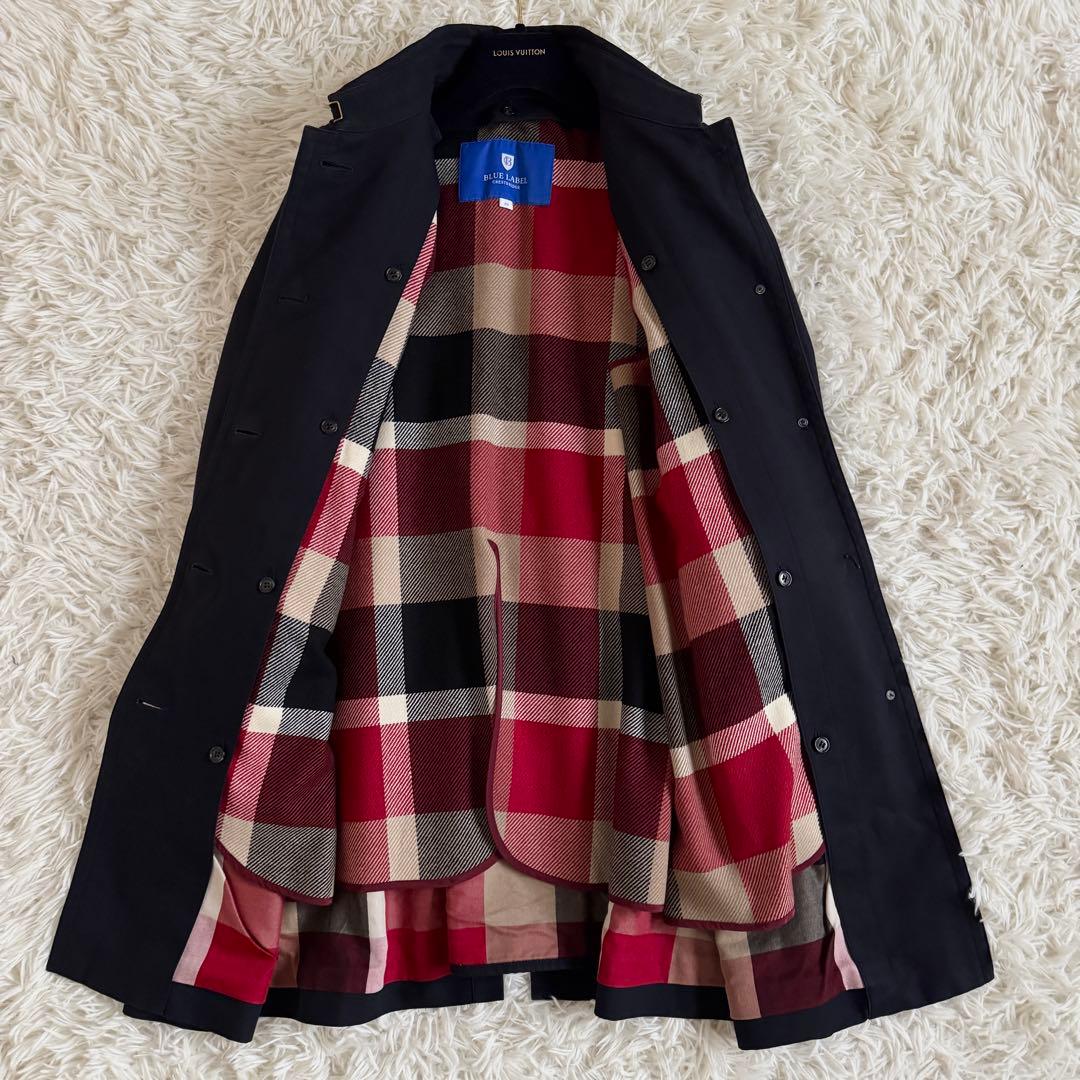 美品　ブルーレーベルクレストブリッジ　シングル　トレンチコート　2way　濃紺