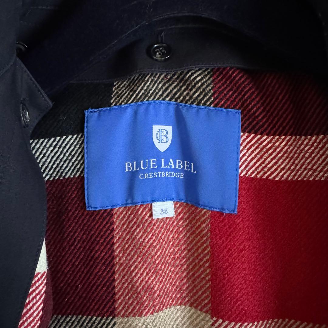 美品　ブルーレーベルクレストブリッジ　シングル　トレンチコート　2way　濃紺