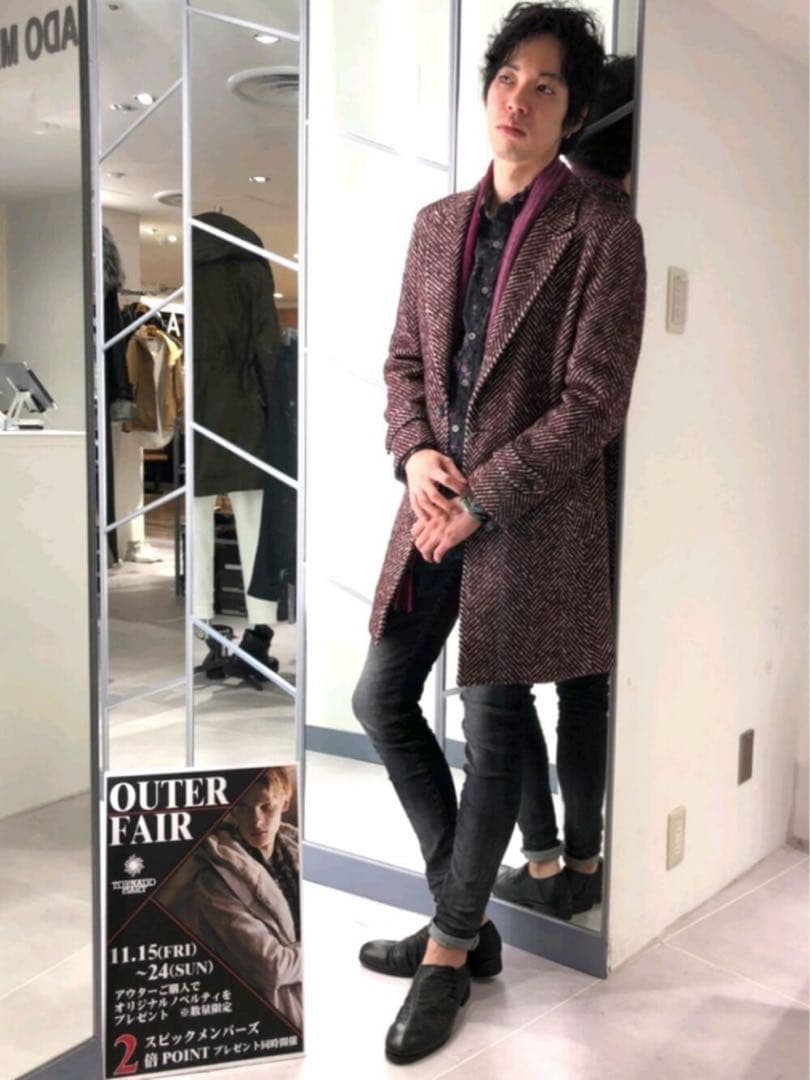 mittea　トルネードマート∴ビッグヘリンボンループツィードコート新品