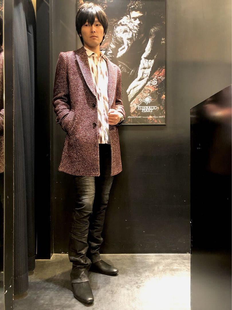 mittea　トルネードマート∴ビッグヘリンボンループツィードコート新品