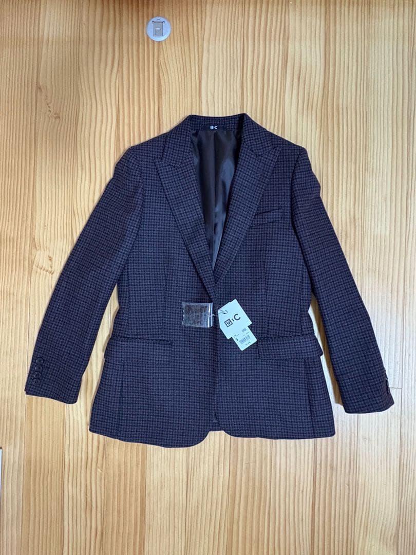 UNIQLO ツイードテーラードジャケット S ダークブラウン