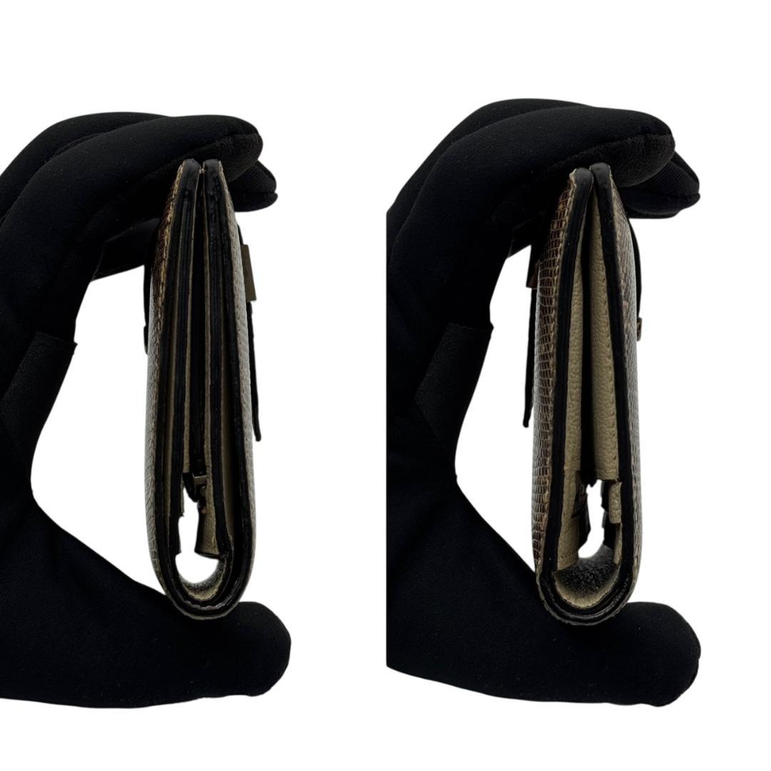 【極美品】エルメス ベアンコンパクト リザードレザー シルバー金具 □L刻印