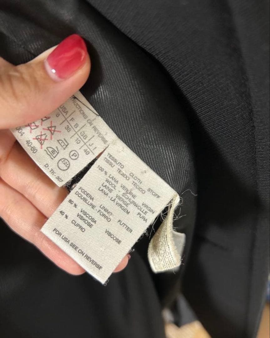 MaxMara ブラック ダブルブレストピーコート