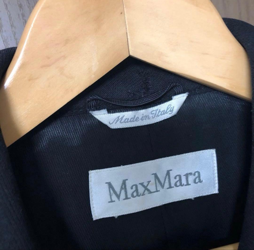 MaxMara ブラック ダブルブレストピーコート