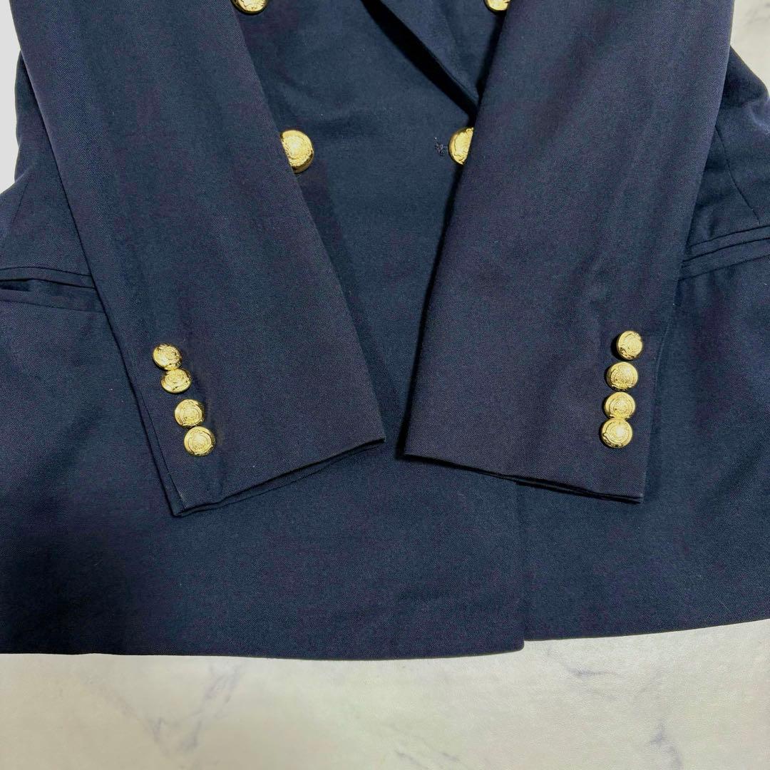 美品 ラルフローレン 金ボタン 紺ブレ ダブルジャケット 10 M相当 ネイビー