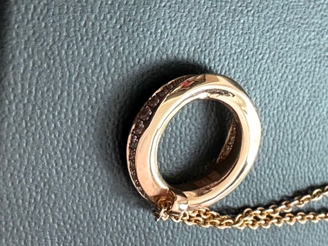 茶むGRAFF ダブルリングデザイン ネックレス