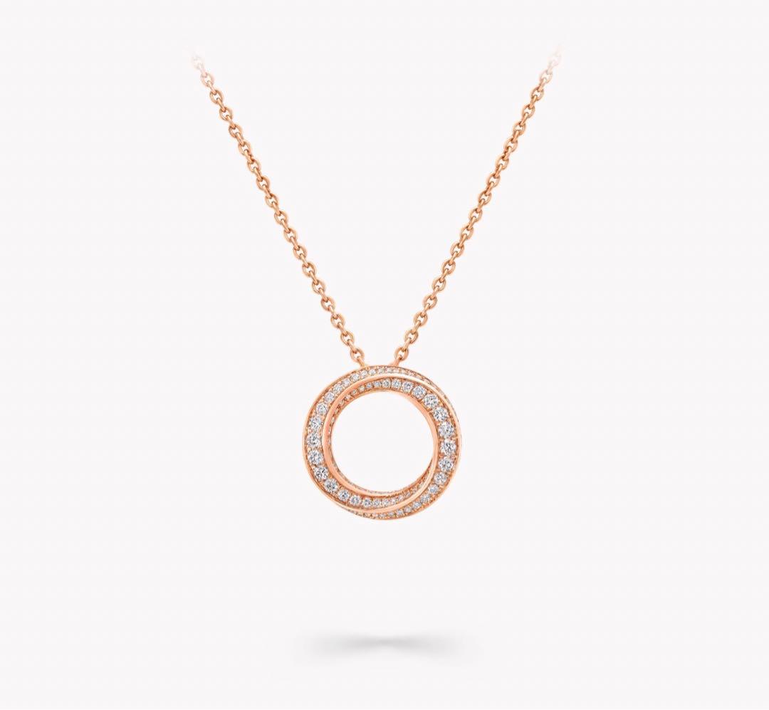 茶むGRAFF ダブルリングデザイン ネックレス