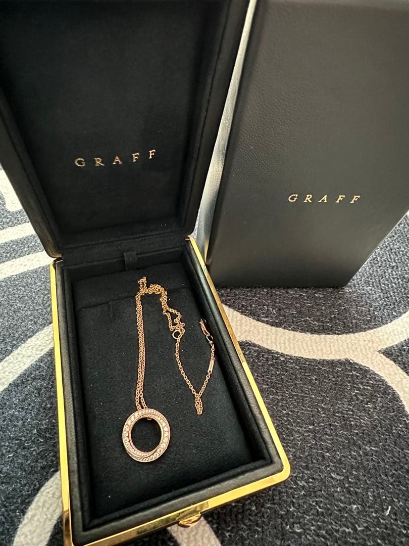 茶むGRAFF ダブルリングデザイン ネックレス