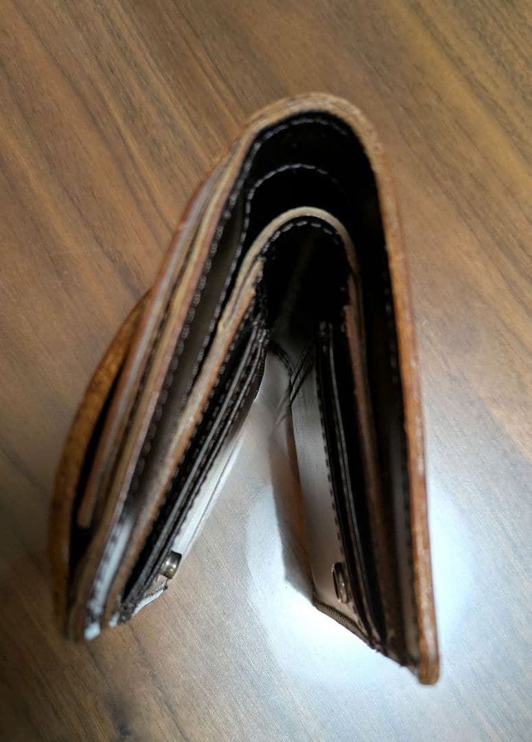 PORTER　CASINO　カジノ　レザー 二つ折り財布 ダークブラウン　美品