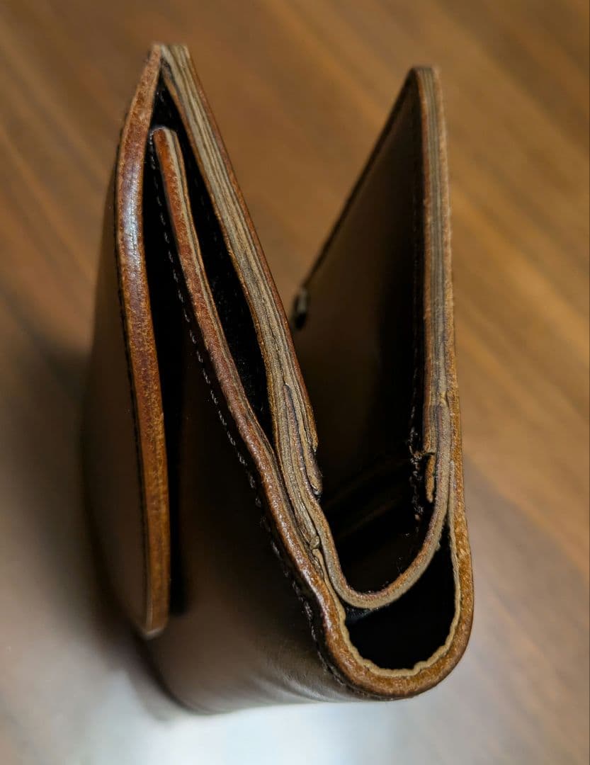 PORTER　CASINO　カジノ　レザー 二つ折り財布 ダークブラウン　美品