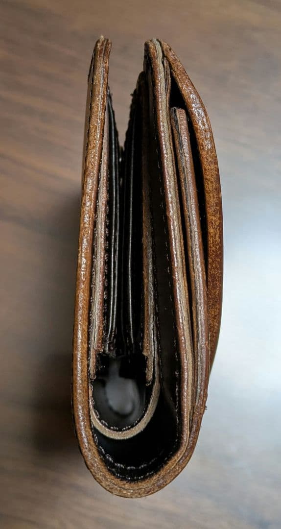 PORTER　CASINO　カジノ　レザー 二つ折り財布 ダークブラウン　美品