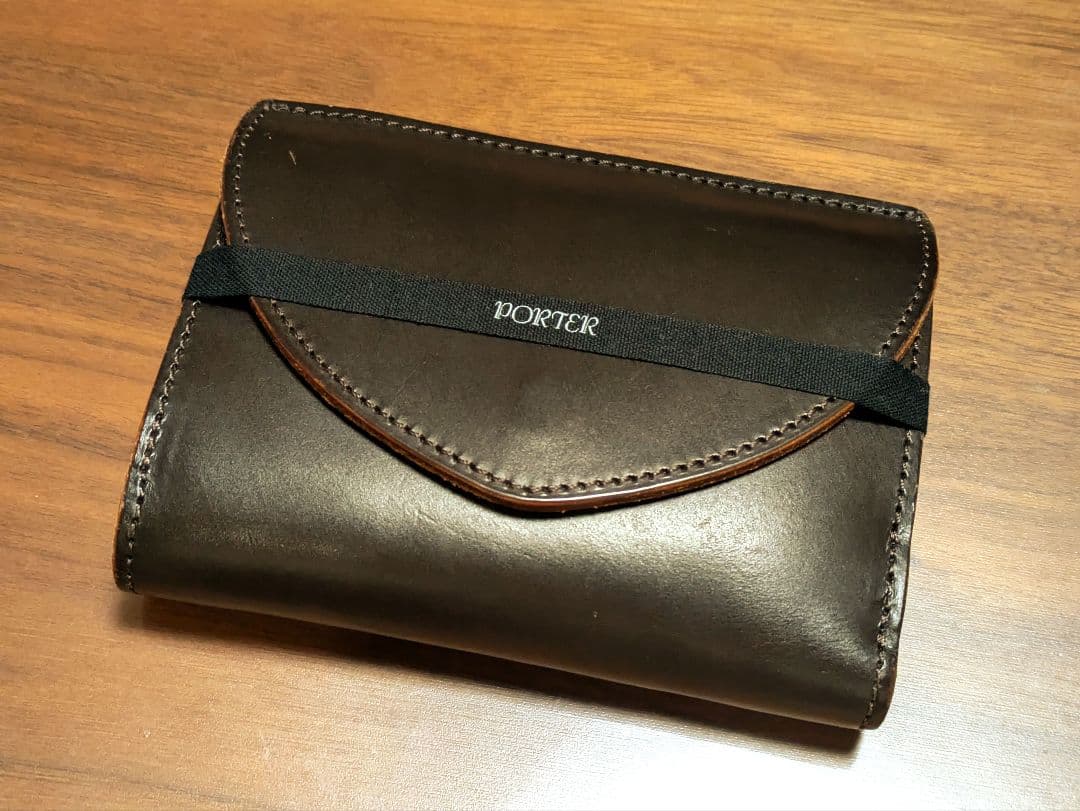 PORTER　CASINO　カジノ　レザー 二つ折り財布 ダークブラウン　美品