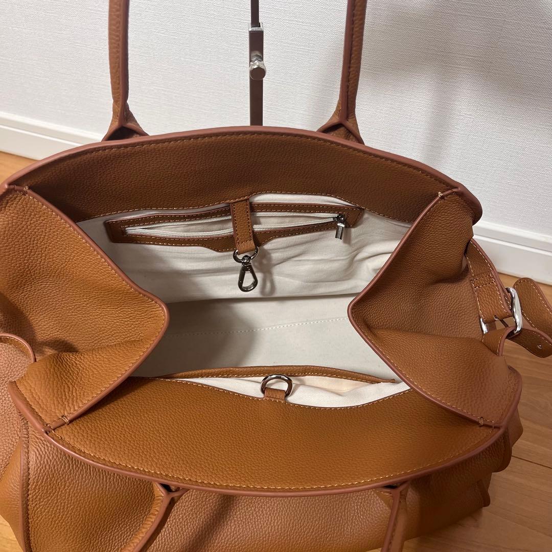 極美品ジストリーキャメル レザー トートバッグ 大容量