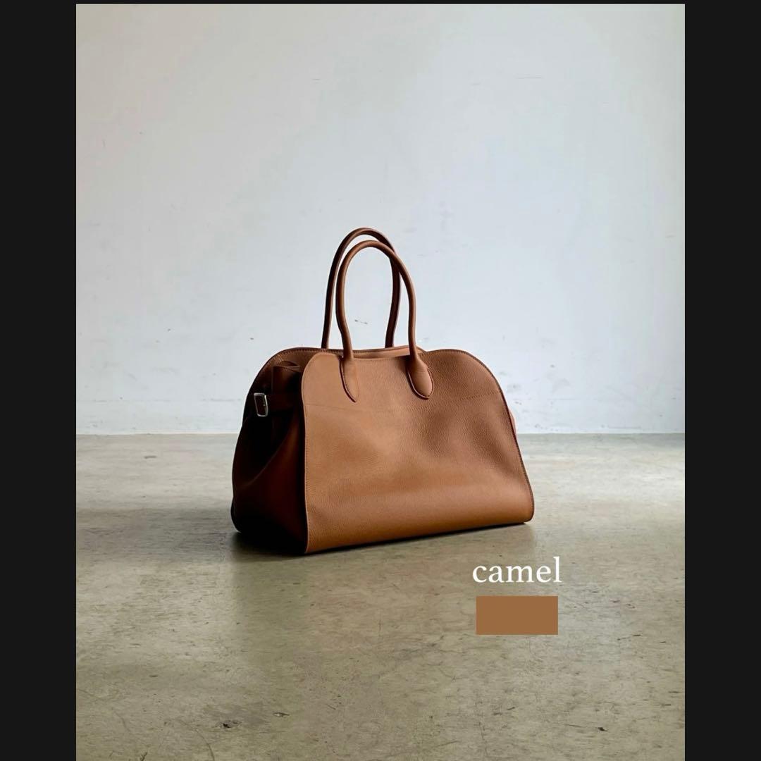 極美品ジストリーキャメル レザー トートバッグ 大容量