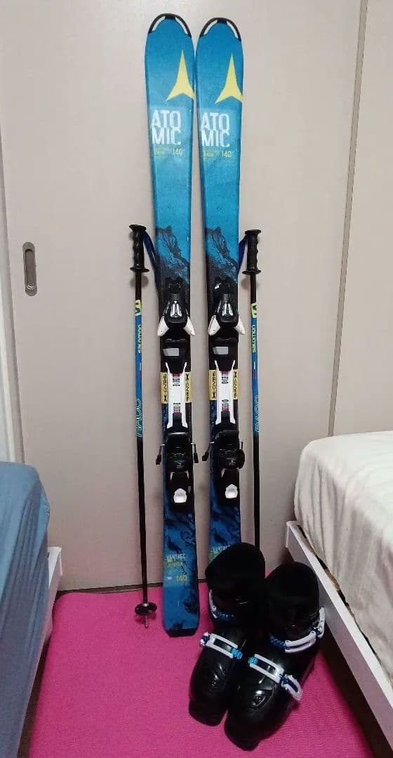ATOMIC 140cm★ブーツ23cm★ストック95cm ジュニアスキーセット