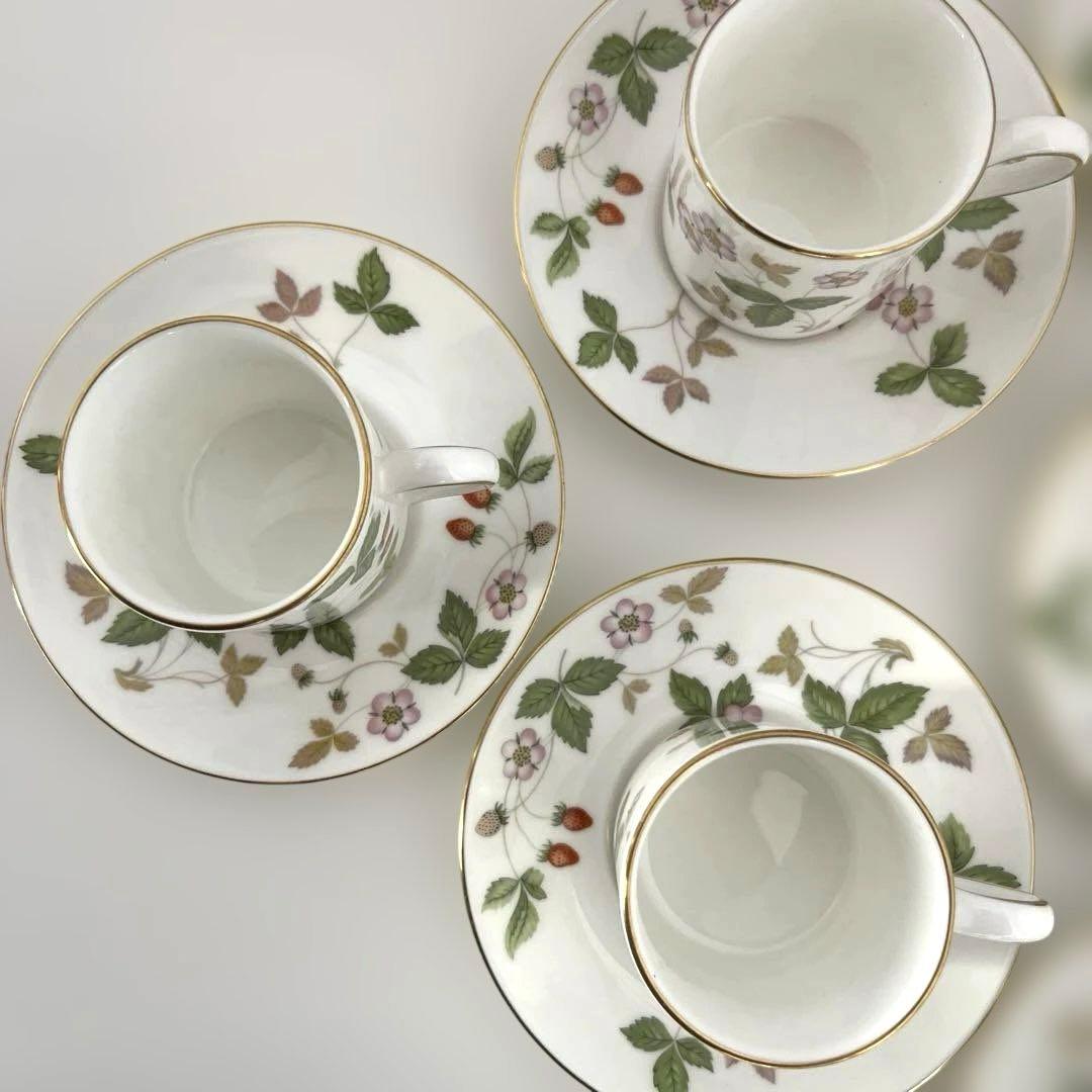 【FT】ウェッジウッド ワイルドストロベリー　ティーカップ&ソーサー 6客セット