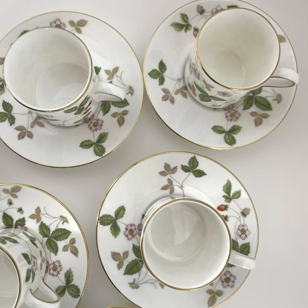 【FT】ウェッジウッド ワイルドストロベリー　ティーカップ&ソーサー 6客セット