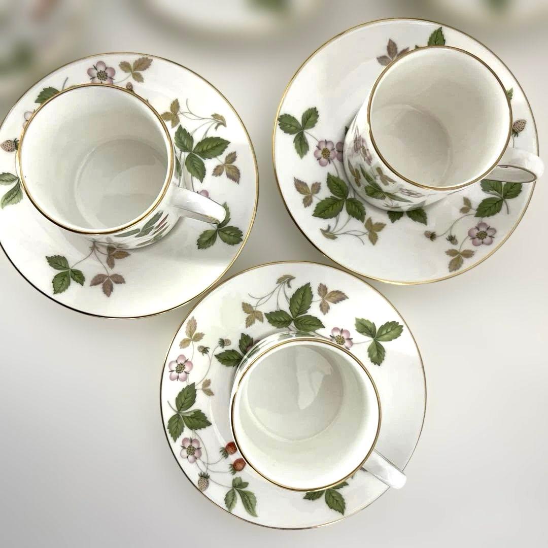 【FT】ウェッジウッド ワイルドストロベリー　ティーカップ&ソーサー 6客セット