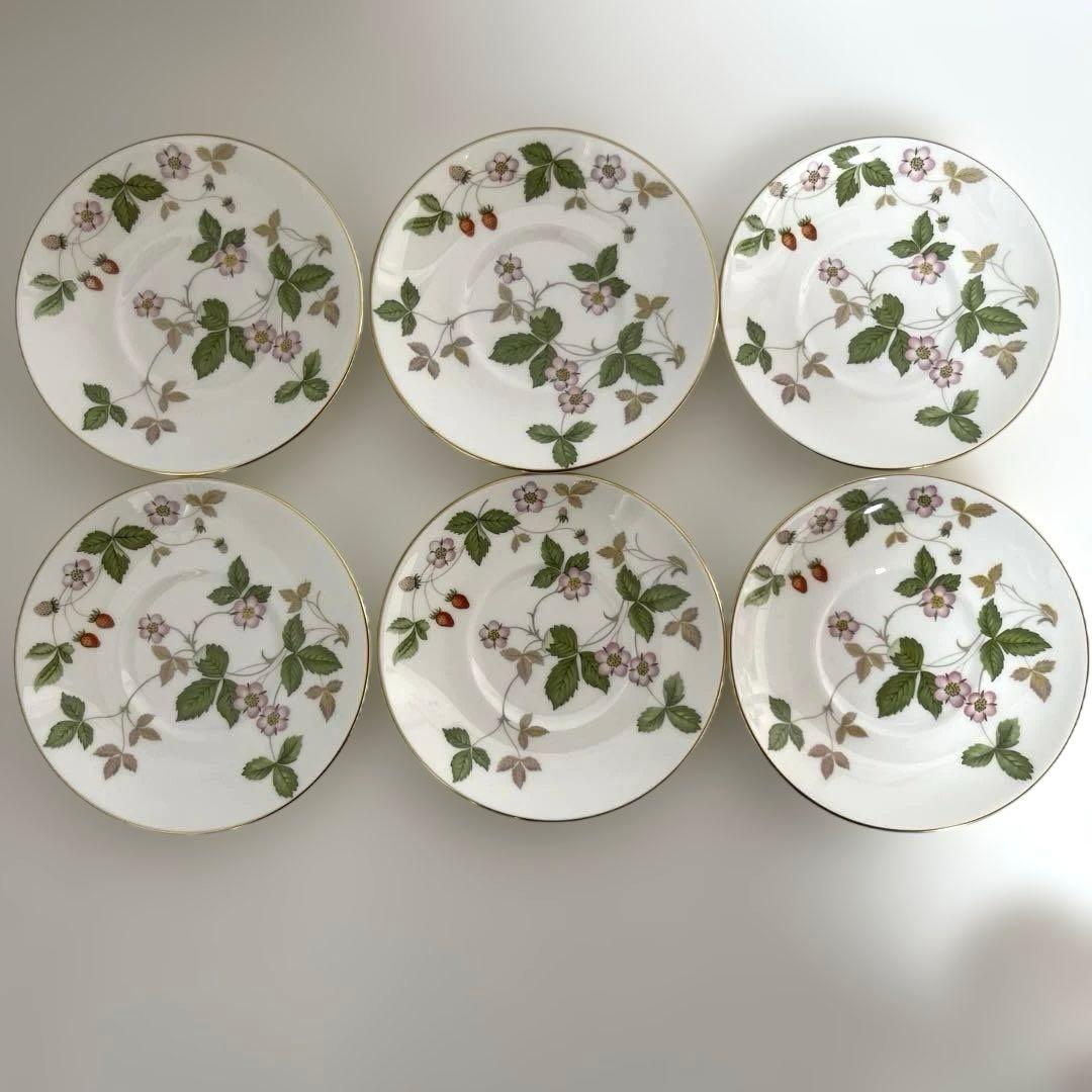 【FT】ウェッジウッド ワイルドストロベリー　ティーカップ&ソーサー 6客セット