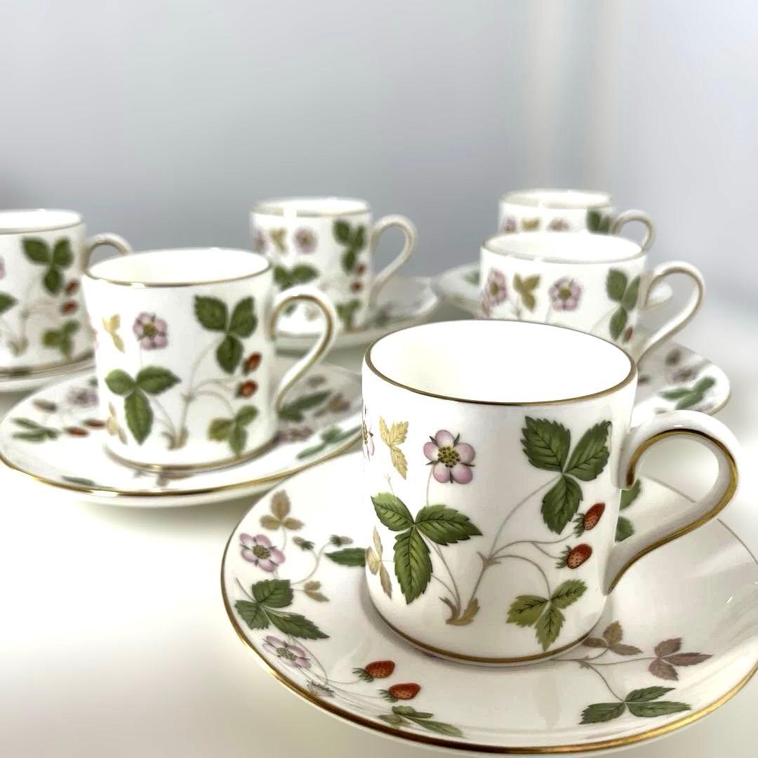 【FT】ウェッジウッド ワイルドストロベリー　ティーカップ&ソーサー 6客セット