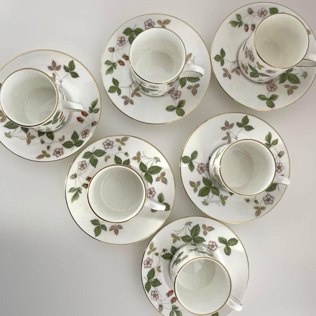 【FT】ウェッジウッド ワイルドストロベリー　ティーカップ&ソーサー 6客セット