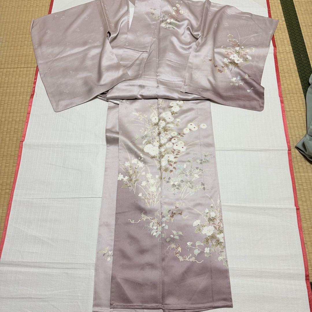 正絹 訪問着 着物 単衣 手描き 京友禅