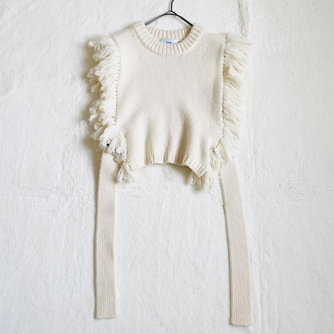 HYKE 23AW フリンジベスト　アイボリー
