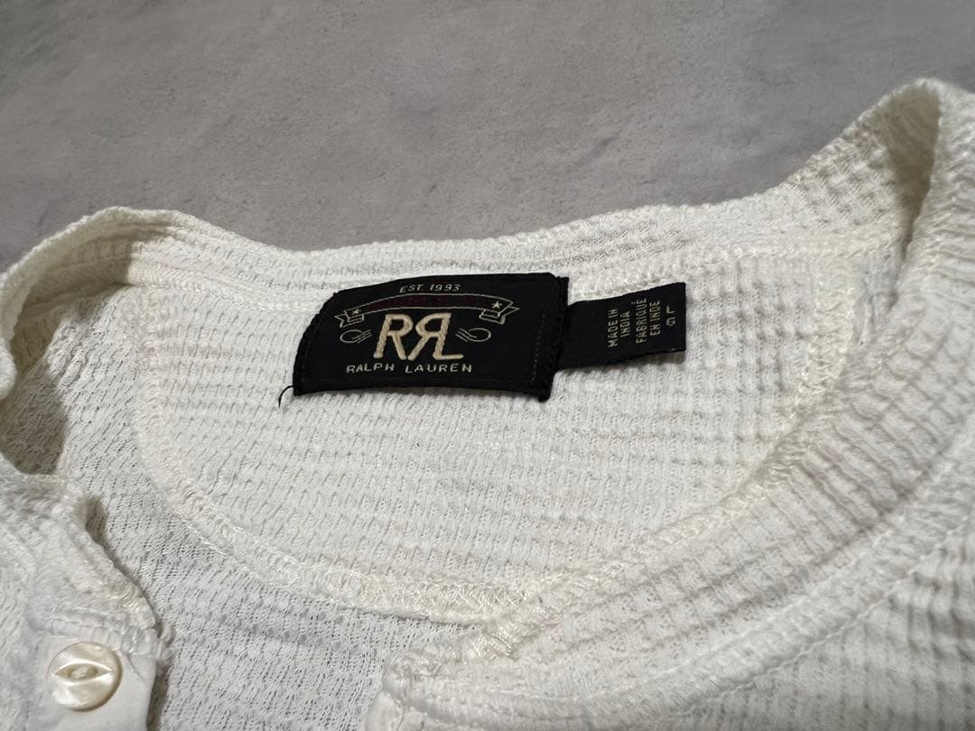【美品】RRL L Tシャツ ダブルアールエル ワッフル　ヘンリーネック