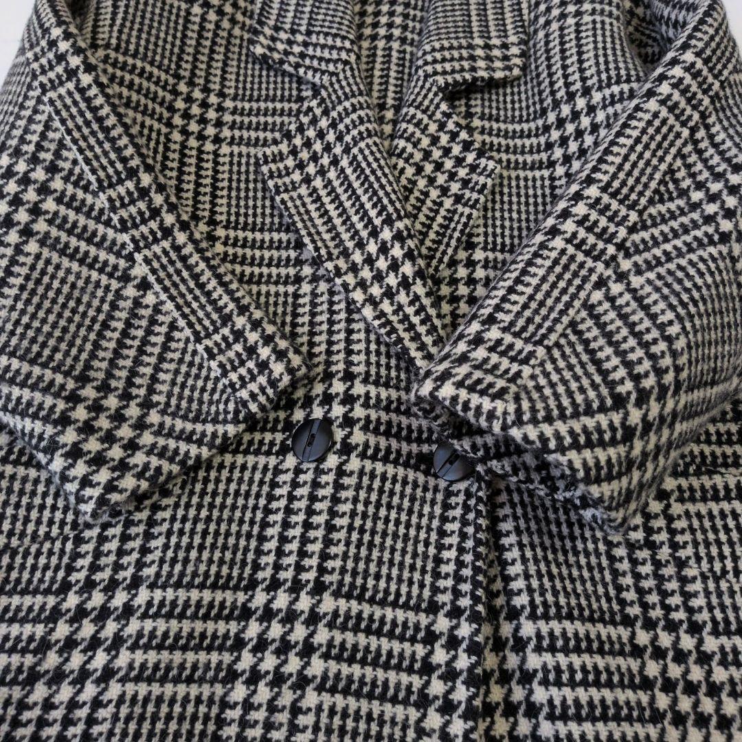 HERNO ヘルノ チェスターコート ツイード ダブル チェック柄 F
