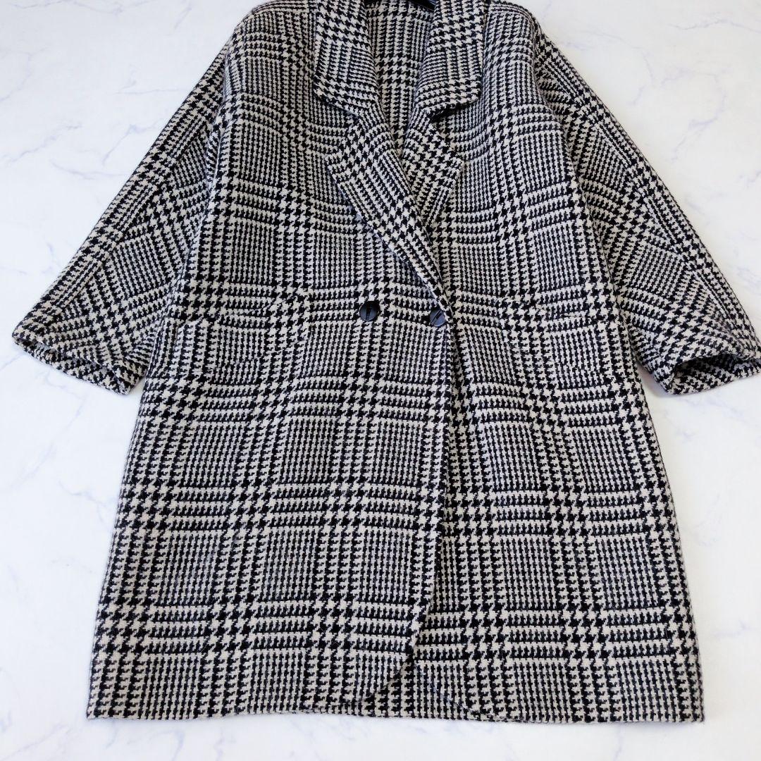 HERNO ヘルノ チェスターコート ツイード ダブル チェック柄 F