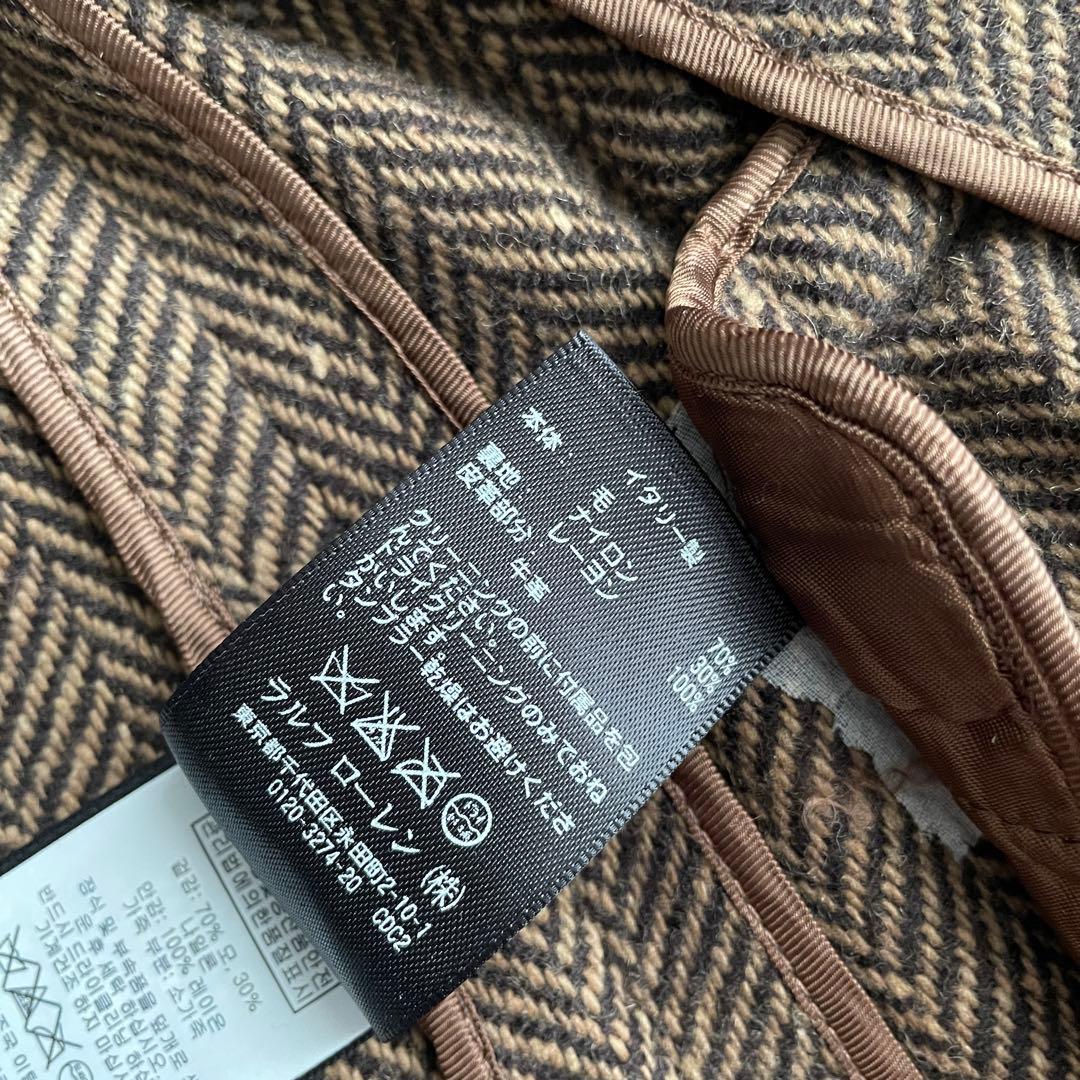 ポロラルフローレン　ヘリンボーン ウール テーラードジャケット 牛革ボタン