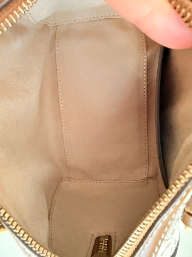 トリーバーチモノグラム キャンバス ミニ バレル 2WAYボストン